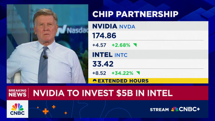 Intel surges 18% after Nvidia says it will invest $5 billion in chipmaker, co-develop data center and PC products  – EVOL