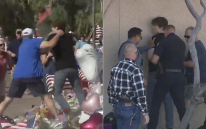 Watch: Man Arrested for Vandalizing Kirk Memorial at Turning Point USA HQ   – EVOL